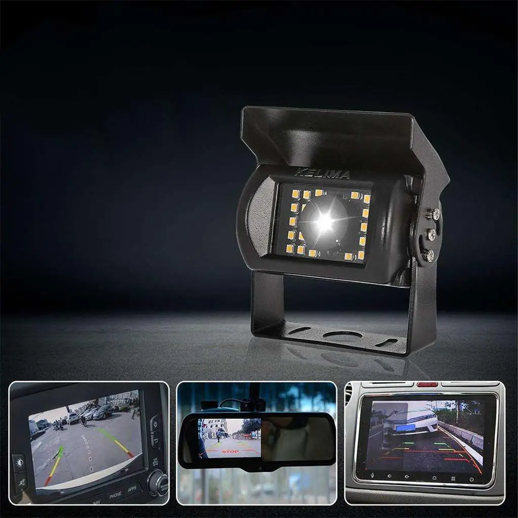 Backup Camera, Reversing Camera, Waterproof 24 LEDs Night Vision Rear View Camera for Trucks Buses and More