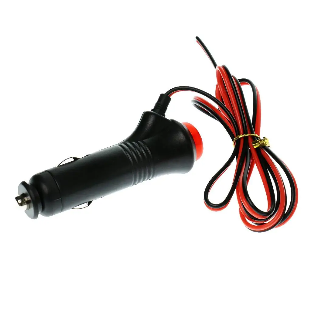Car Lighter Power Cord Socket Plug Switch With Red LED for Universal