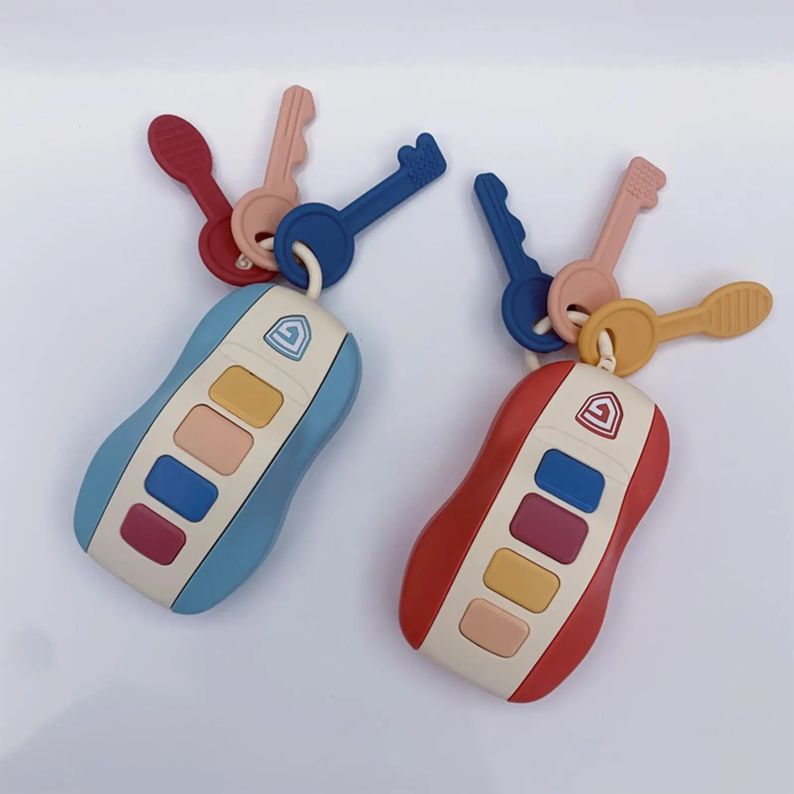 Musical Smart Remote Key Toy Pretend Play with Sound and Light Toy Car Keys On A Keychain for Toddler Travel Children Gifts