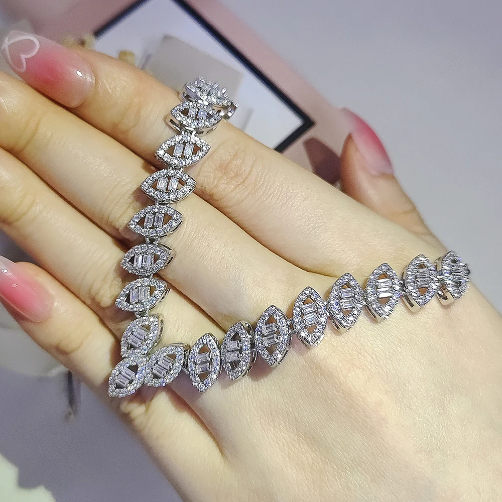 2024 New Luxury Marquise Silver Color Necklace For Women
