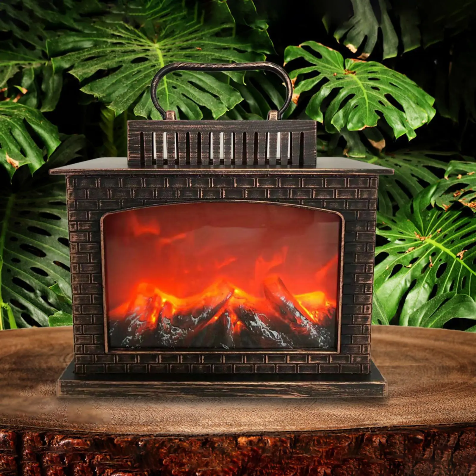 Simulation Fireplace Light Vintage Decorative Christmas Decoration USB Powered Realistic for Bedroom Home