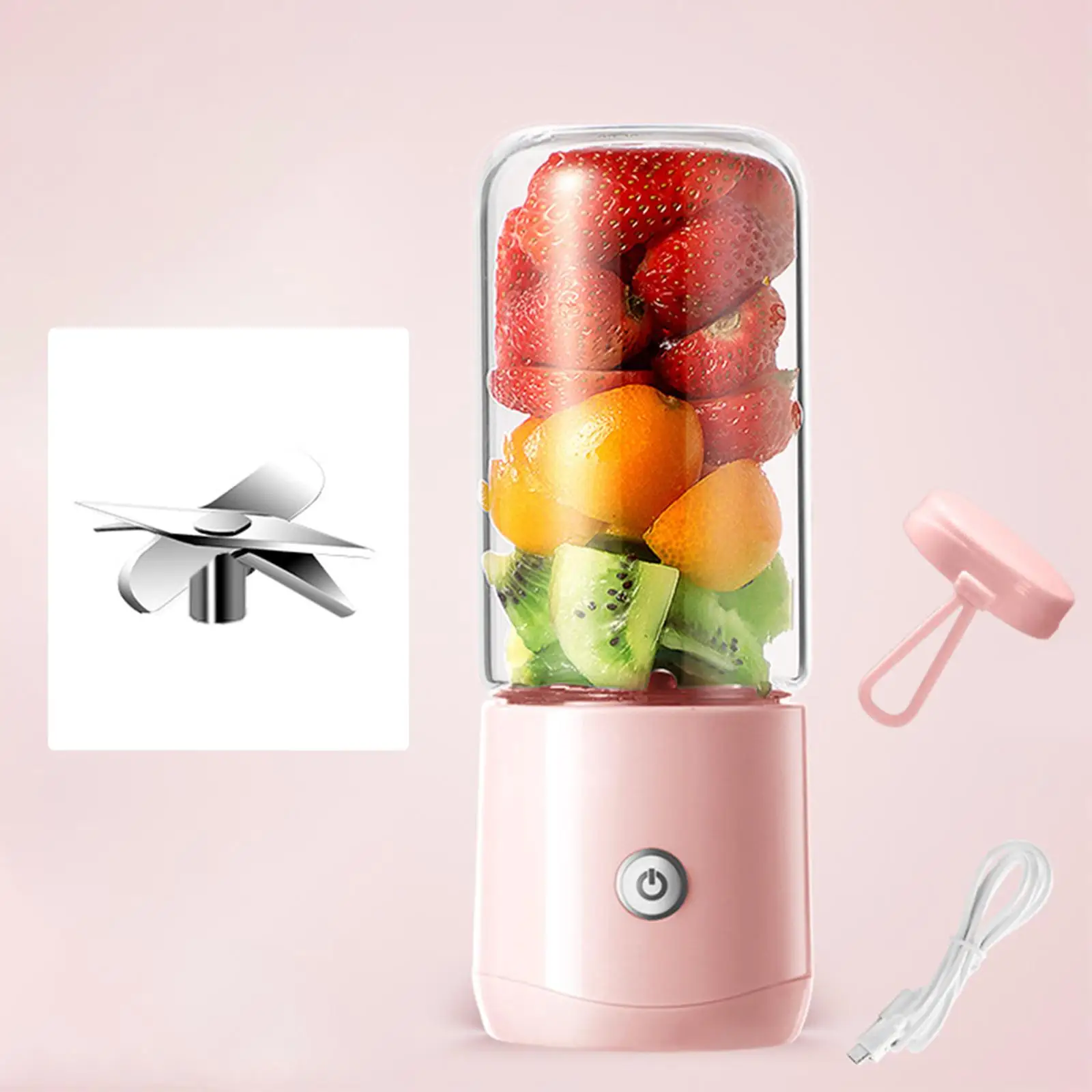 Portable Electric Juicer Cup Extractor USB Charging Food Processor Machine 380ml Stainless Steel Orange Juicer Mixer