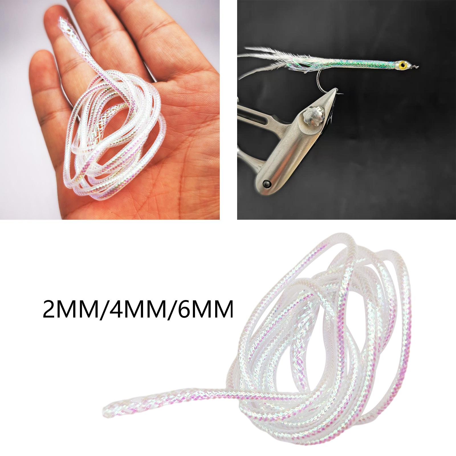 4M Braid Mylar Tube Fly Tying Materials White Pearlescent Round Holographic Cord Fishing Braided Equipment DIY Tool Easy to Use