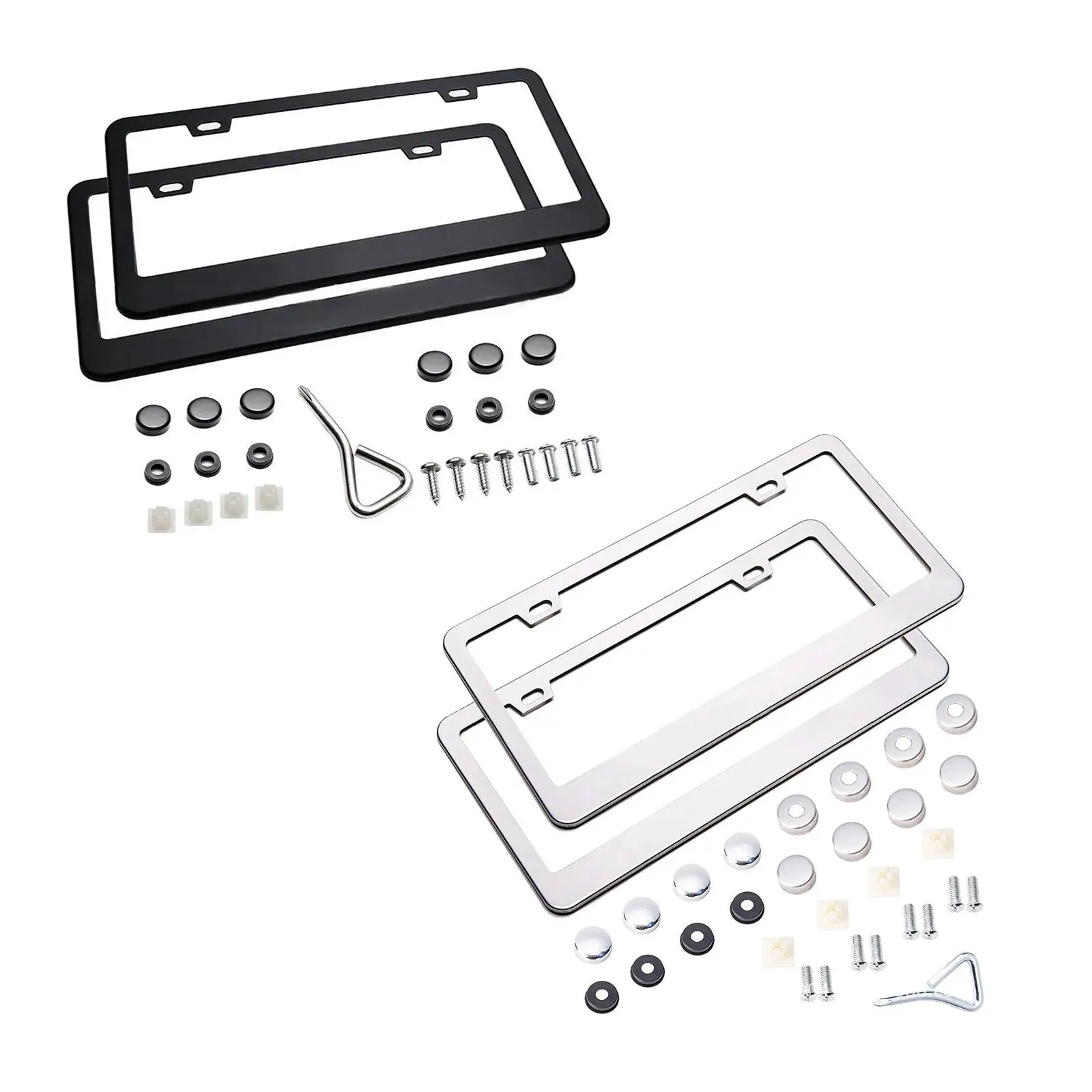 2 Pieces Car License Plate Frame Accessories Durable Easy to Install High Performance with Fixing Screws License Plate Bracket