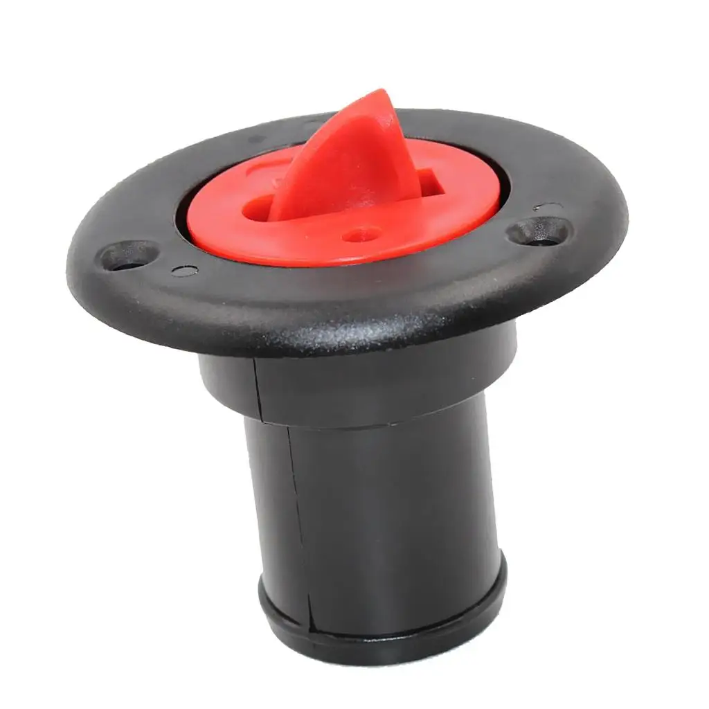 MagiDeal Black Nylon 38mm 1 1/2` Fuel Gas Deck Filler & Red Cap Flush Mount for Boat