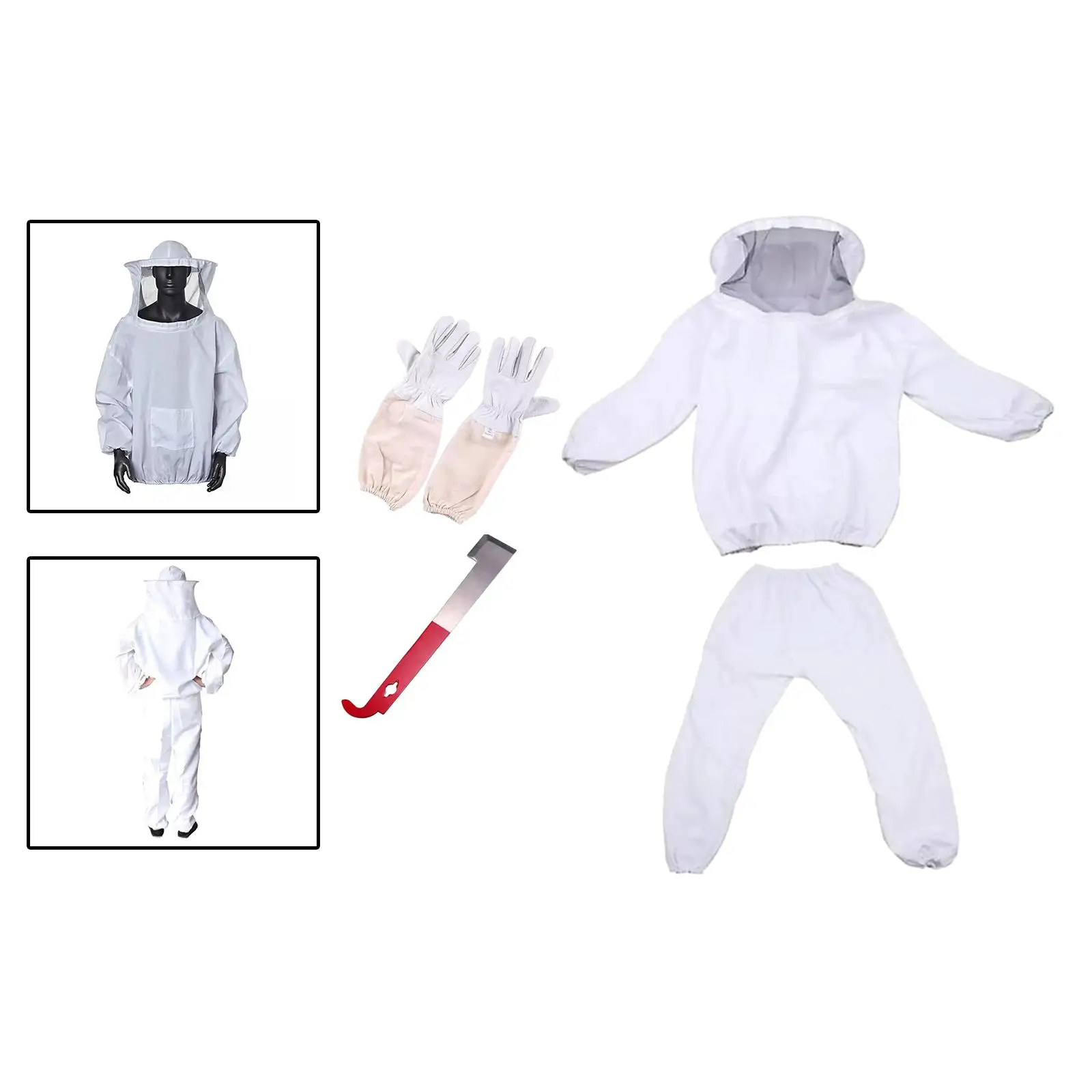Complete Beekeeping Suit Cotton Protective Equipment Beekeeper Costume Bee Keepers Suit for Male and Female Beginner