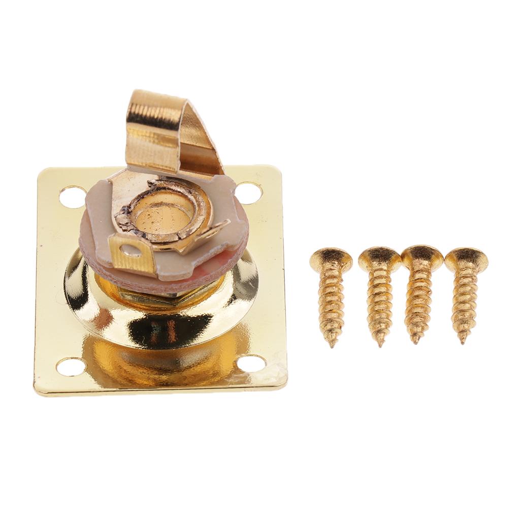  Plug   with Screws Rectangle Shape Kit for Electric Bass Guitar