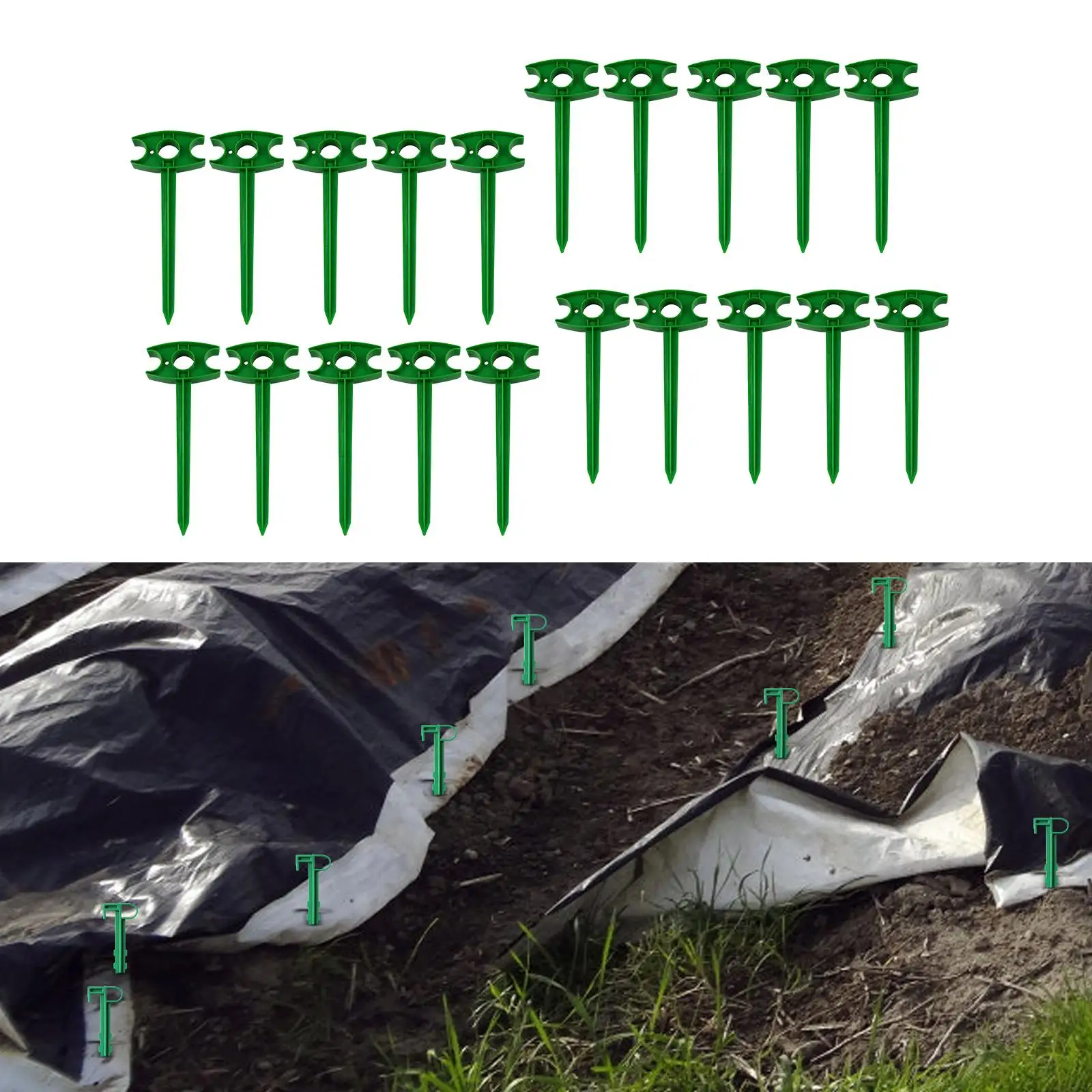 20x Garden Stakes Yard Tarp Stakes Multifunctional Durable Landscape Stakes for Keeping Garden Netting Down Lawn Edging