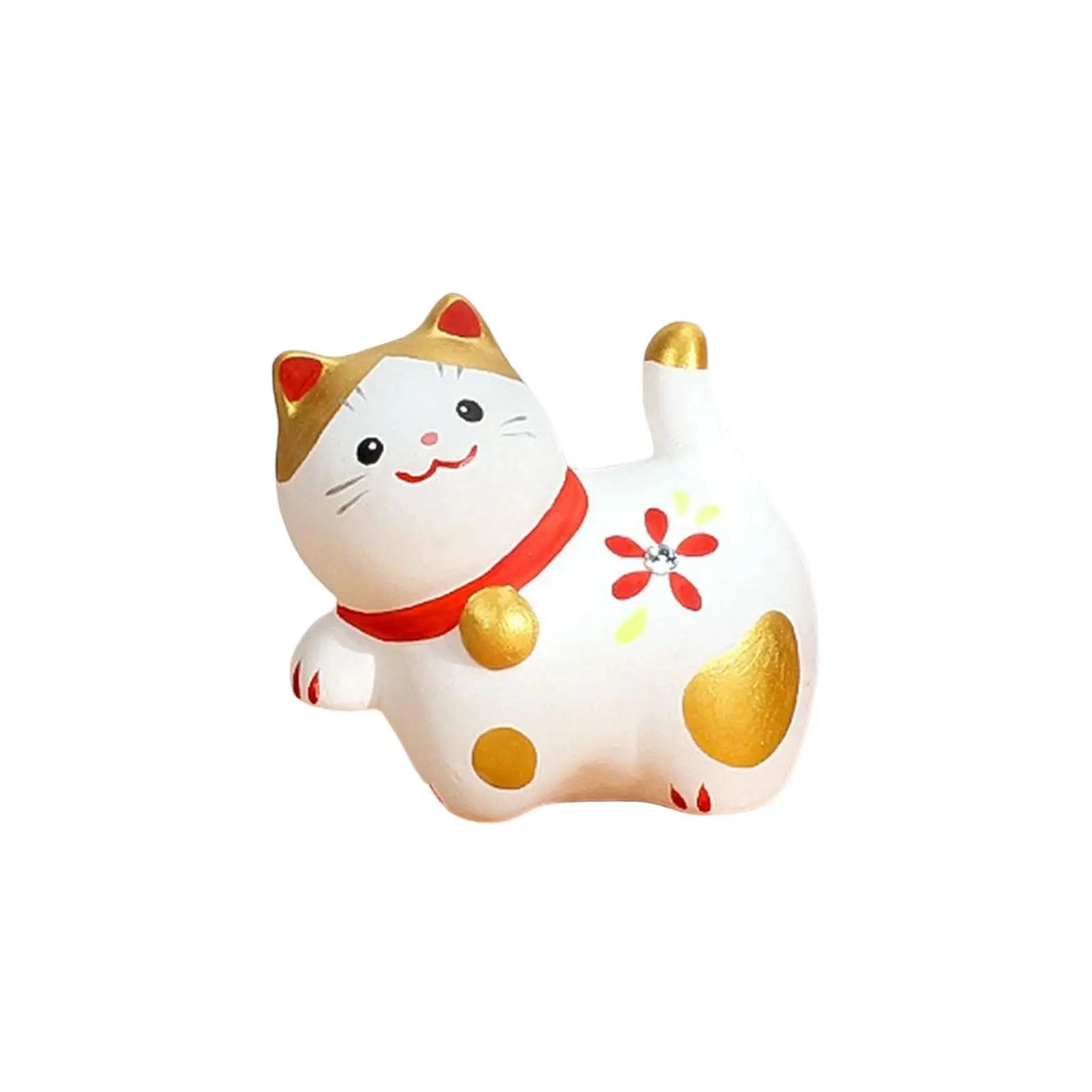 2 Pieces Lucky Cat Figurine Car Dashboard Ornament Small for