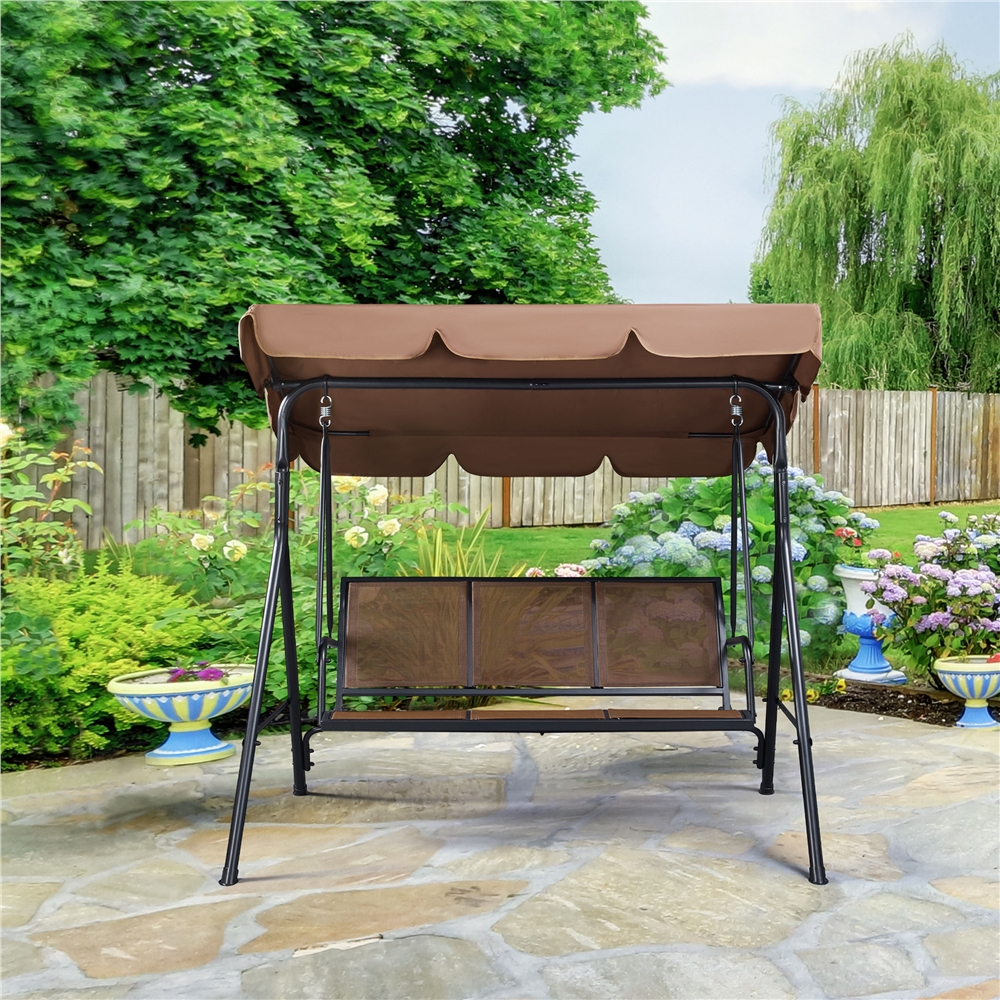 Title 2, 3-Seat Patio Canopy Porch Hanging Swing Chair f...