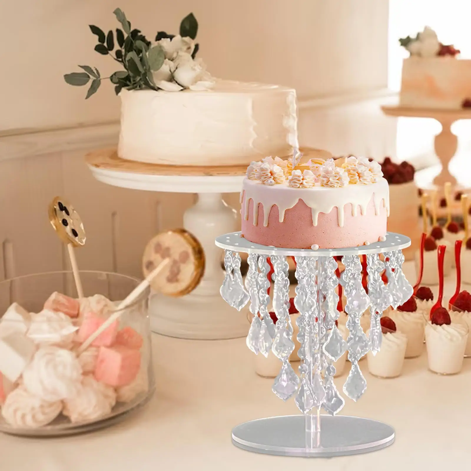Wedding Centerpiece Stand, Flower Arrangement Cake Stand, Round Pedestal Cake