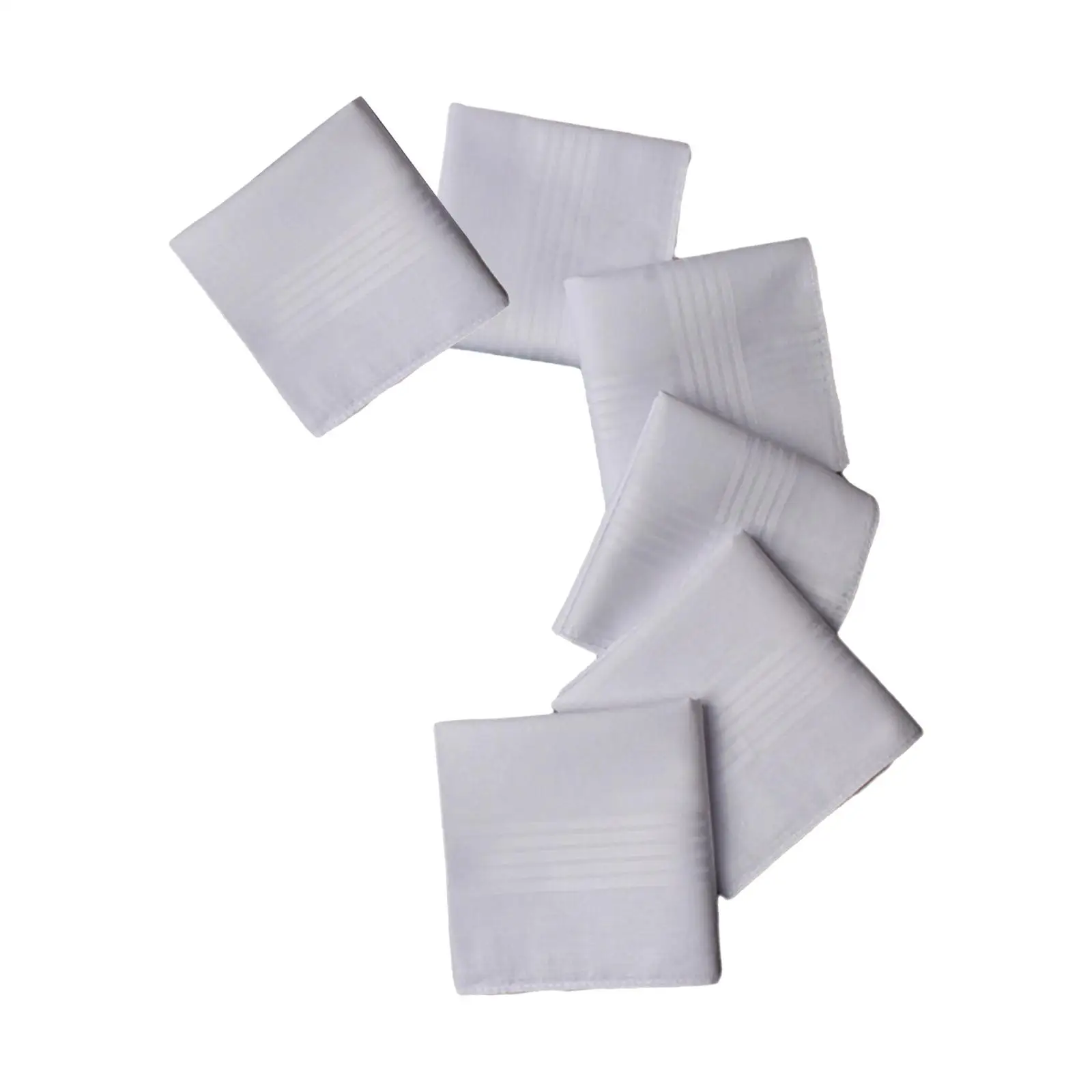 6x Solid White Handkerchiefs Set Cotton Hankies Square Crafts Men Handkerchiefs Gift for Wedding Suit Celebration Party Prom