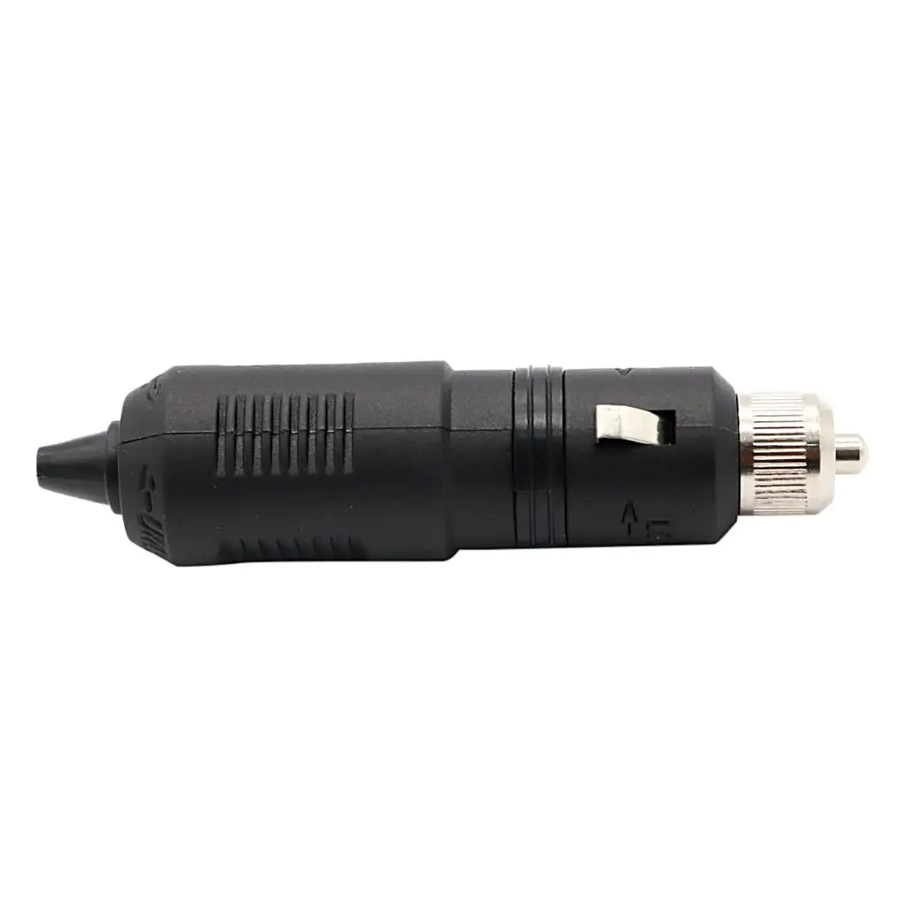 Black 12V-24V 5A Male Car ette Lighter Socket Plug Connector