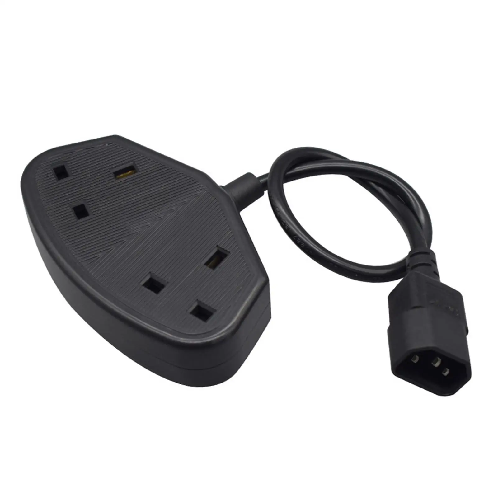 IEC320 C14 to Dual UK Power Cable Power Adapter Splitter Durable Repl ement Computer 2500W 125-250V 10A 30cm Cord   Power Cord