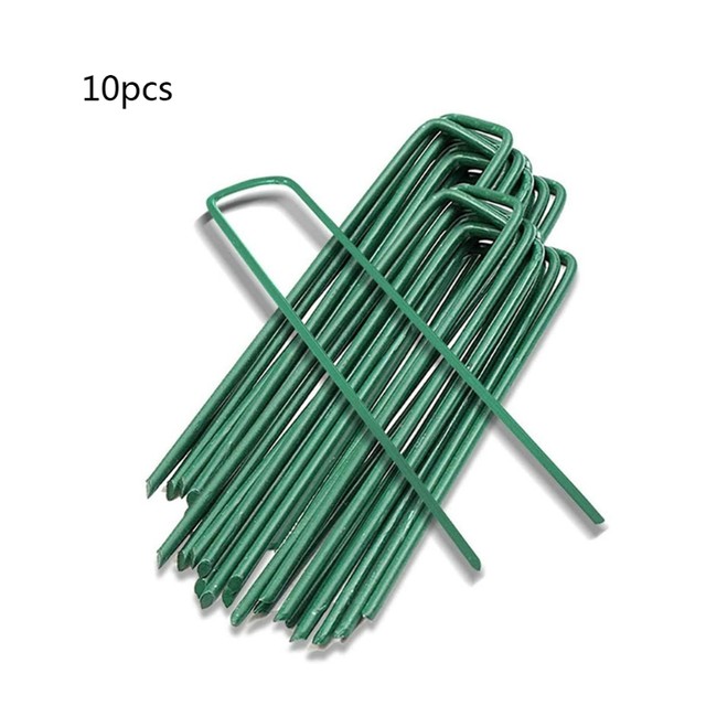 10Pieces Garden Stakes Galvanized Landscape Staples U-Type Turf Staples for Artificial  Grass Rust Proof Sod Pins Stakes