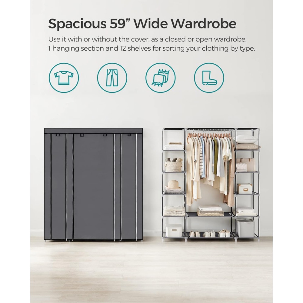 Title 4, SONGMICS Closet Wardrobe, Portable Closet for B...