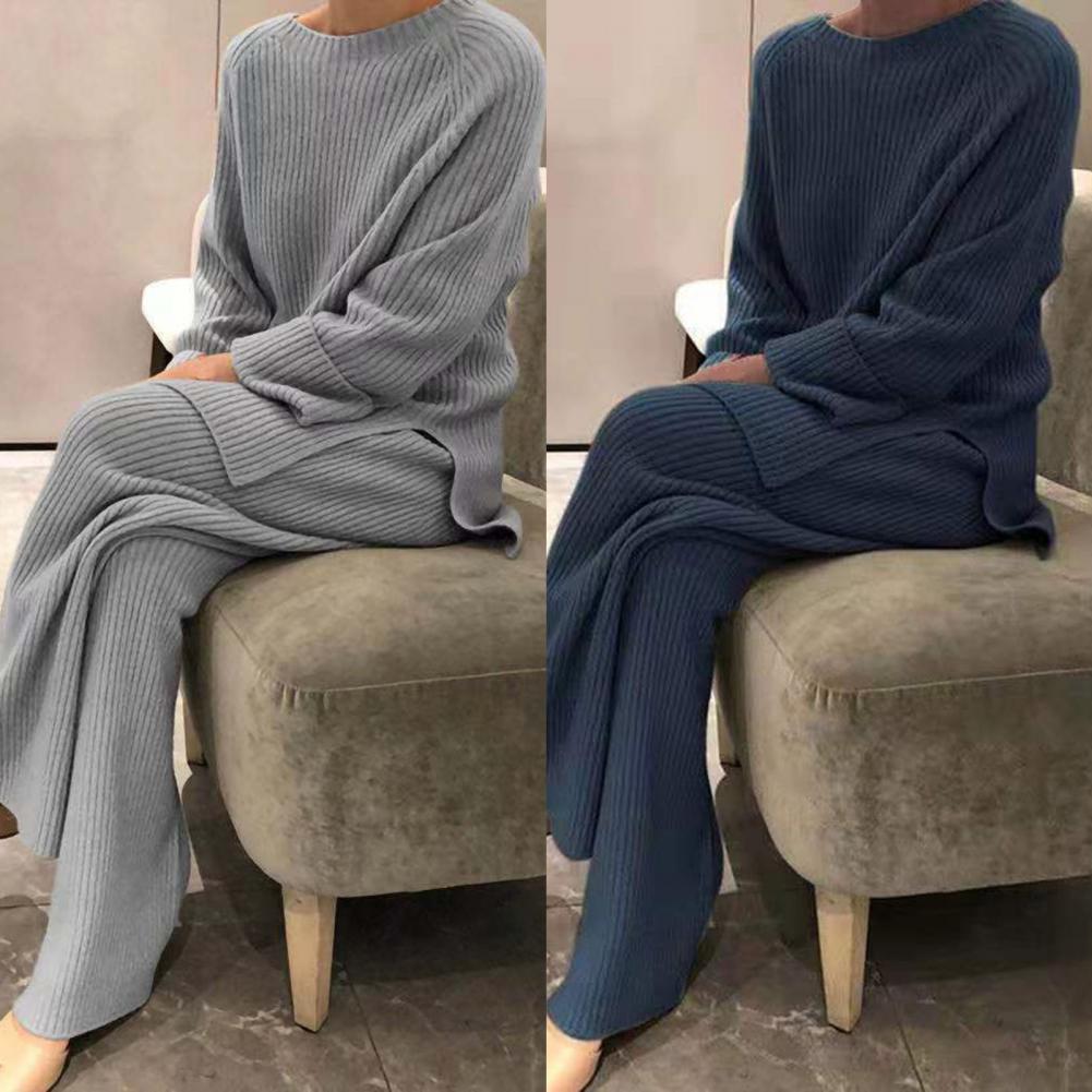 duas peças conjunto outono inverno oversized pulôver