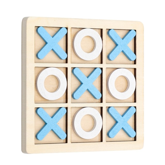 Tic tac toe jogo mini mesa de madeira jogo de tabuleiro competitivo x o  blocos para mesa de café decoração festa jogos crianças presente -  AliExpress