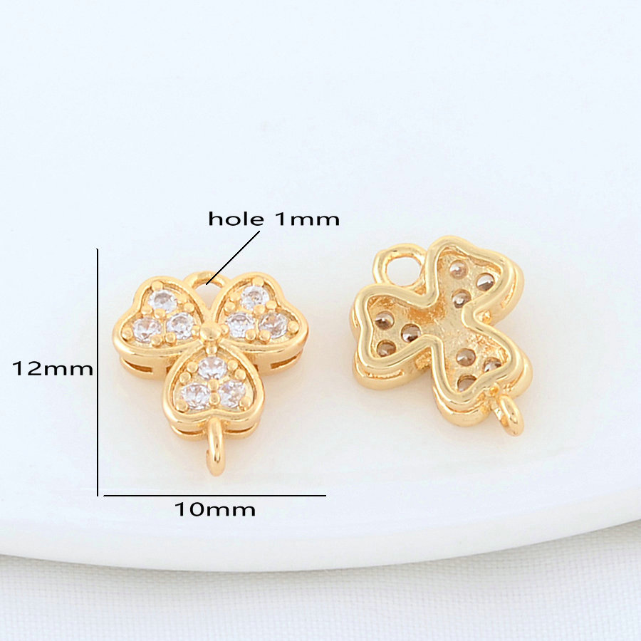 6PCS 12MM 15,5MM 14K Gold Farbe Messing Blumen Stecker Charms Anhänger Halskette Ohrringe Schmuck Machen liefert Zubehör – Detail 3