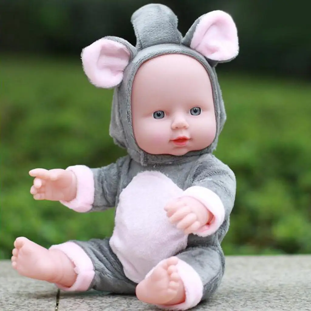 30cm Handmade Real Life Reborn Doll 12'' Soft Vinyl Realistic Newborn Doll Toy in Lovely Jumpsuit