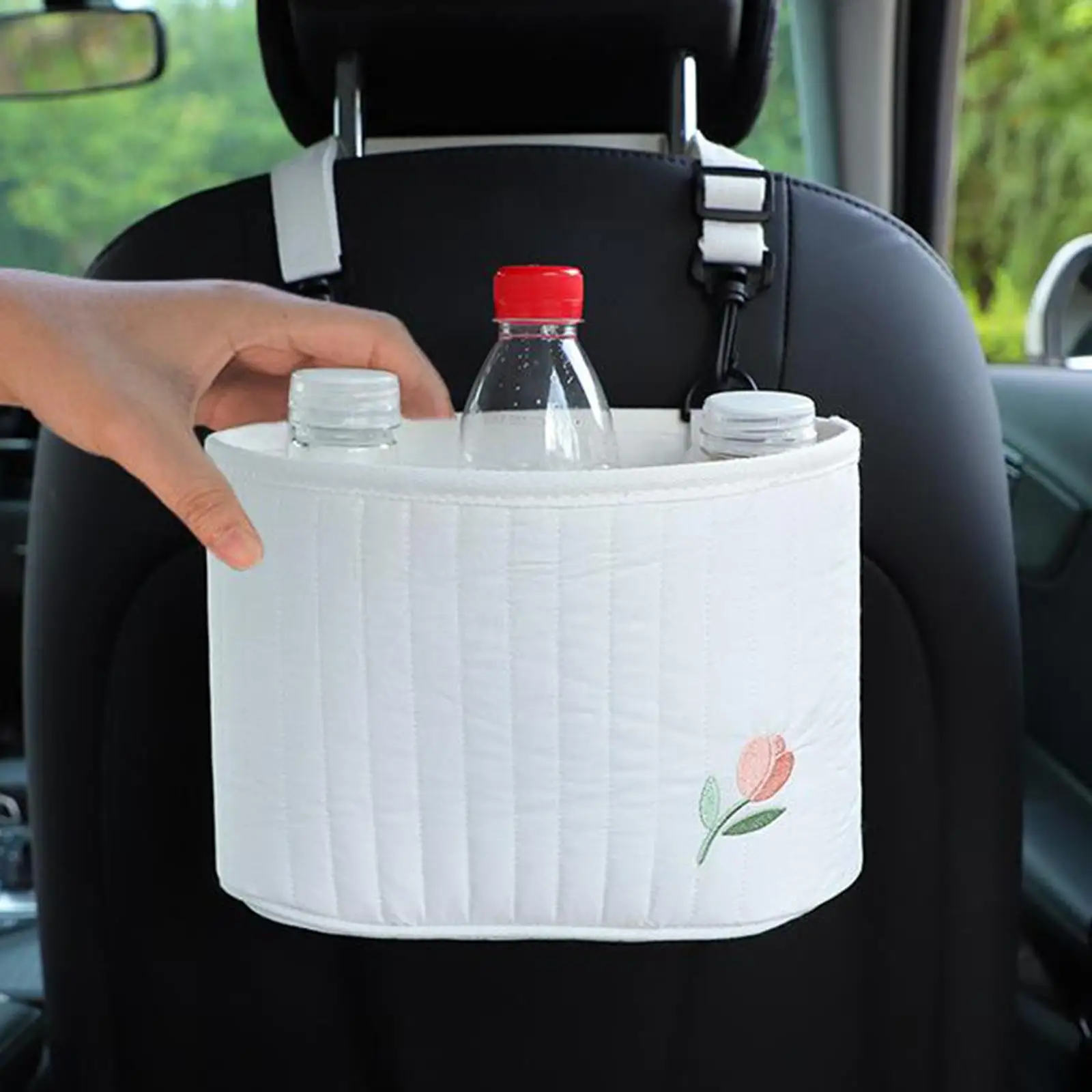 Cotton Linen Car Hanging Bag Backseat Protectors Multi Function Universal