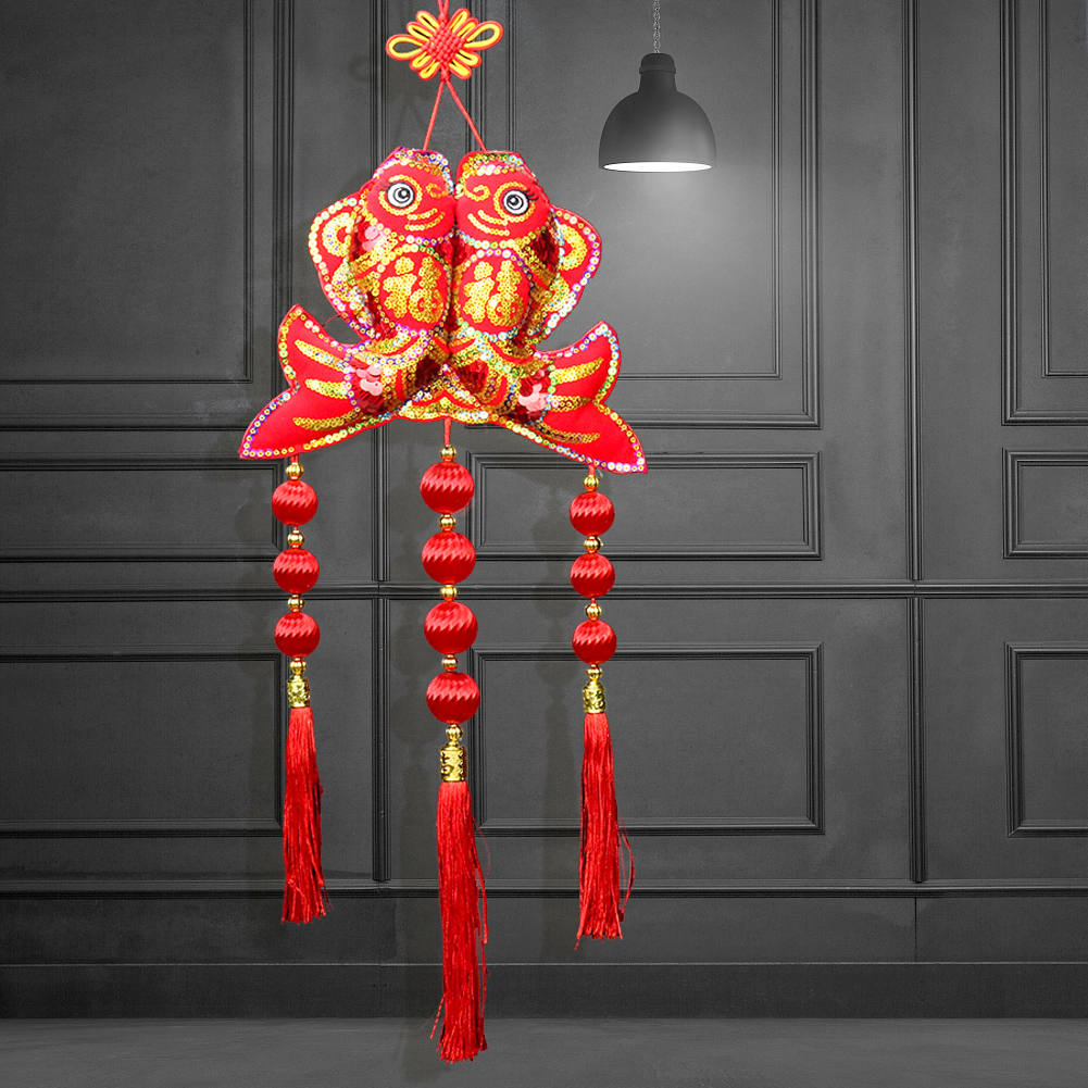 Fische Laternenschnur Frühlingsfest Dekoration Geschenk gibt mehr als jedes Jahr Anhänger Chinesischer Knoten Festival DIY Wandbehang – Detail 5