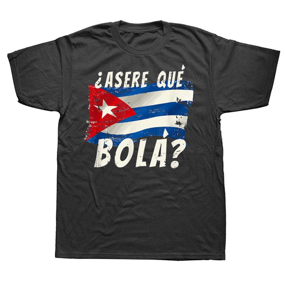 Kubanische Flagge Lustige Kuba Spanisch Gruß T Shirts Grafik Baumwolle Streetwear Kurzarm Geburtstag Geschenke Sommer T-shirt – Detail 2