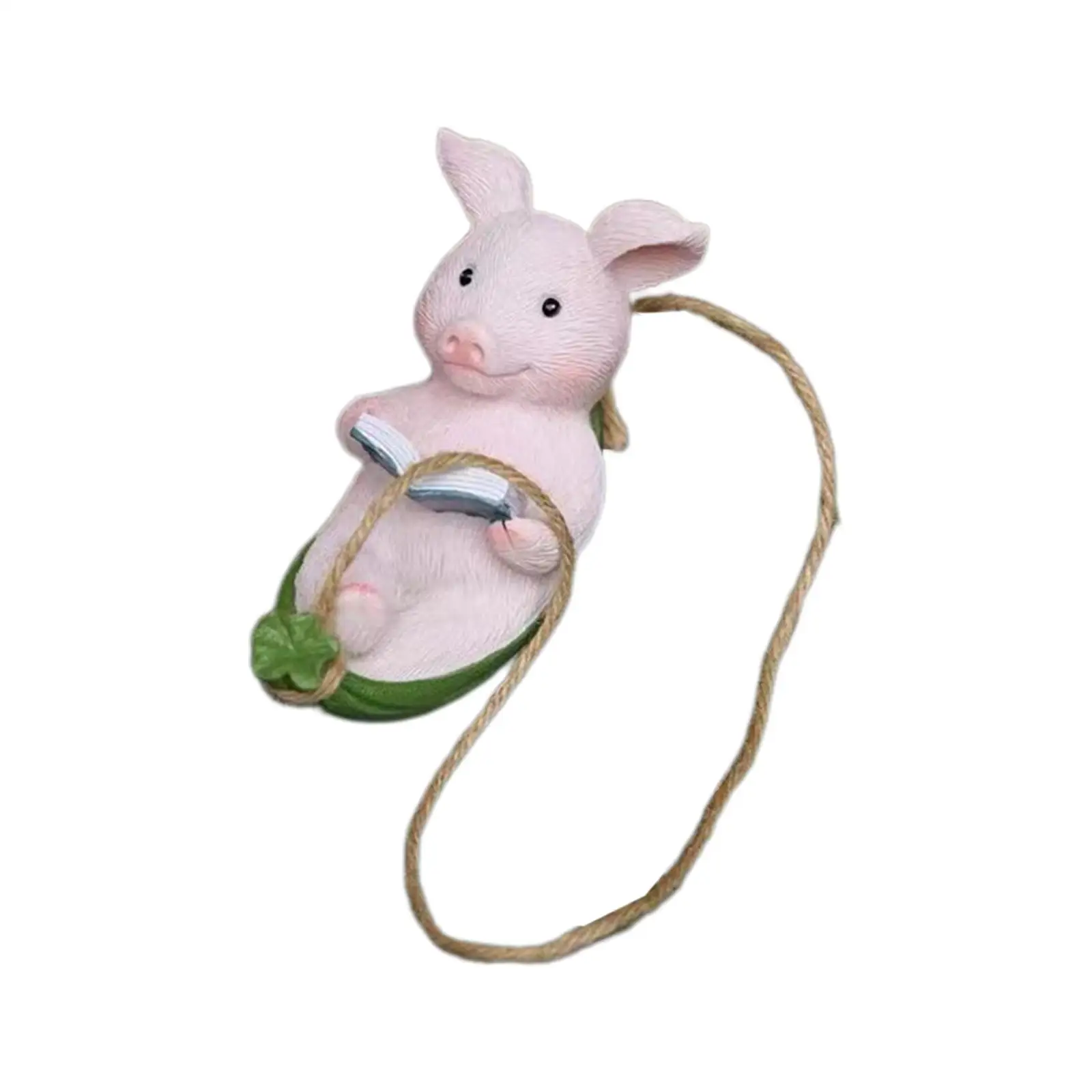 Hanging Outdoor Pig Statues Lovely Decoration Pig Outdoor Garden Sculpture Animal Ornament for Garden Yard Patio Outside Decor