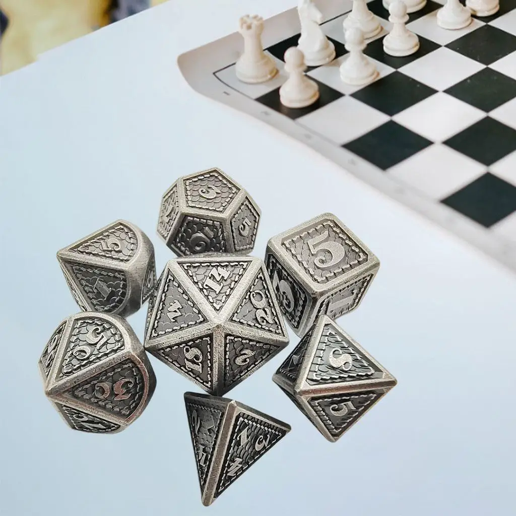 Metal Polyhedral Dice Board Games Board Games Multi-sided RPG Dice Game Game Accessories Irregular Accessories 7 Pcs