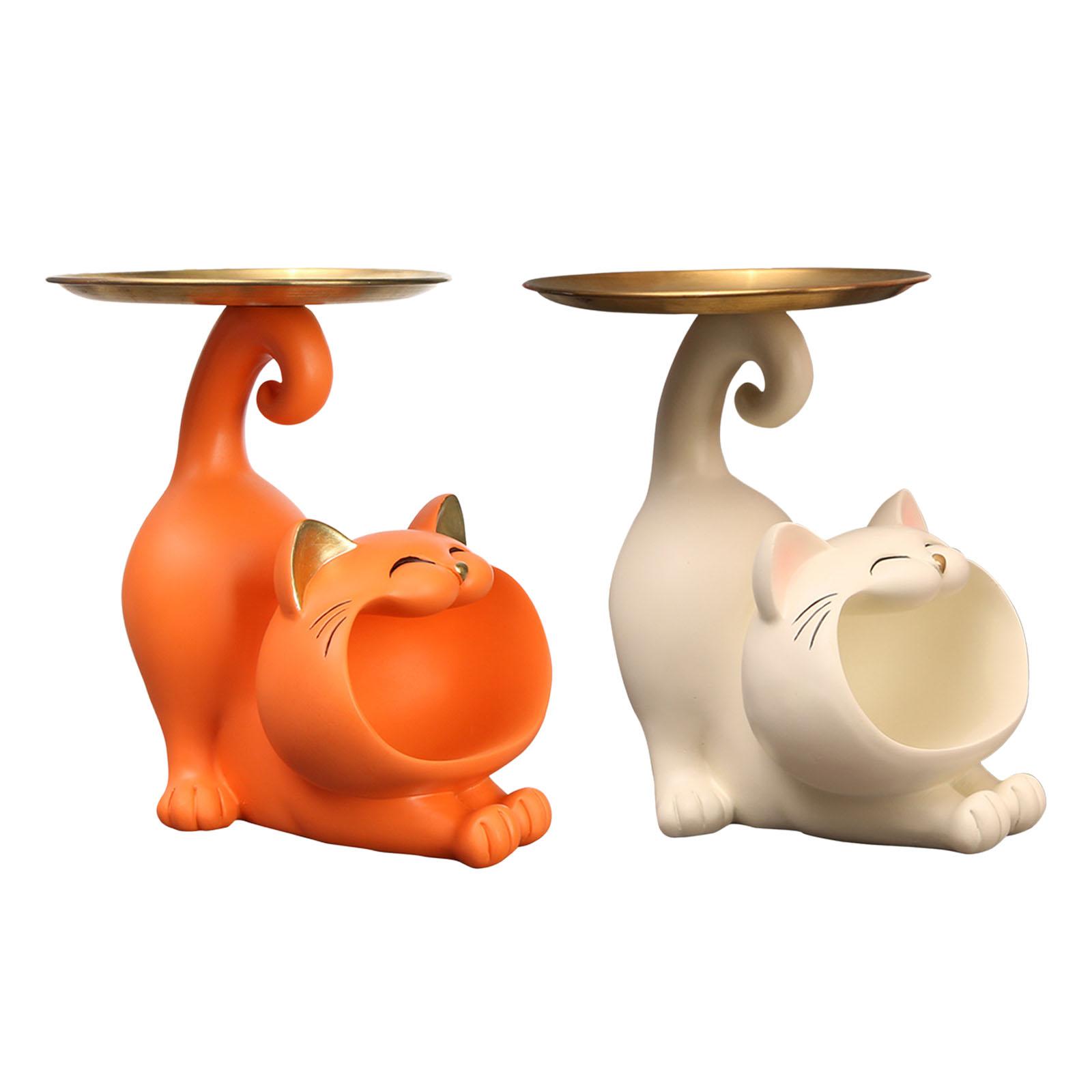 Cat Statue Craft Novelty Jewelry Trinket Tray for Wedding