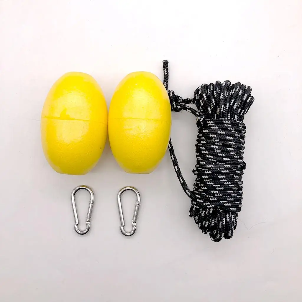 Kayak Tow Rope Boating Floating Throw  with Dual Floats End Clips
