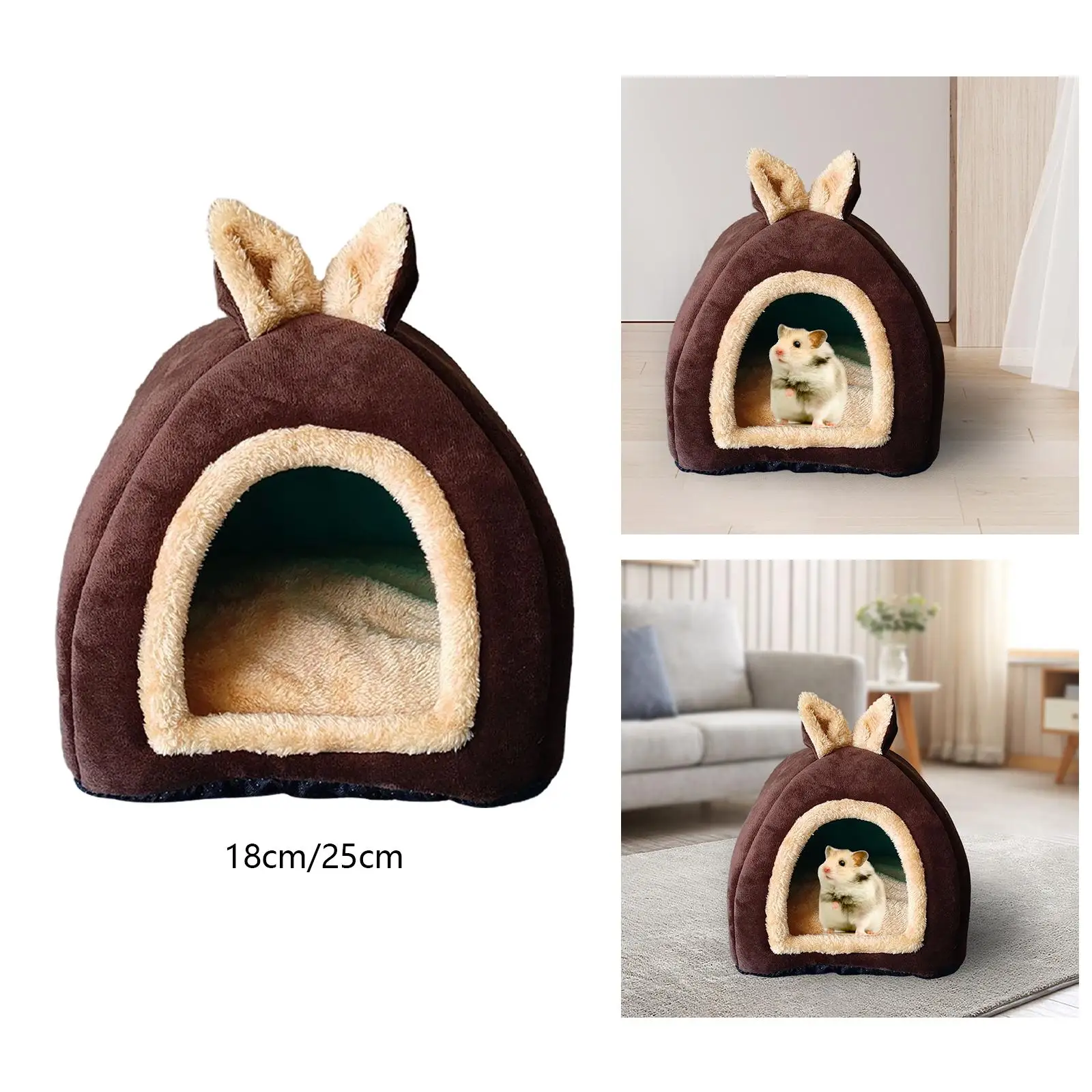 Small Pet Animals Bed Washable Semi Enclosed Cute Hamster Bed Houses for Chinchilla Rabbit Small Animal Cage Accessories