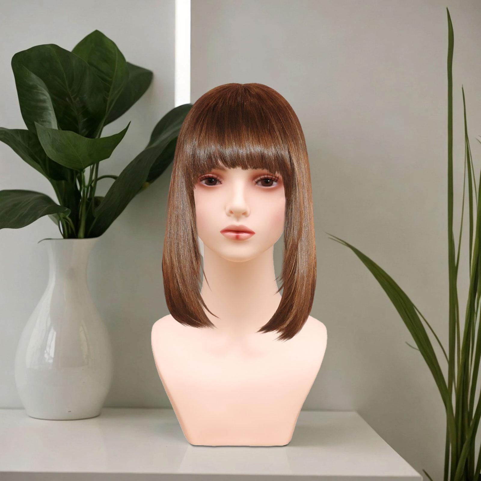 Female Bald Mannequin Head with Shoulder for Wigs Making Jewelry Earrings