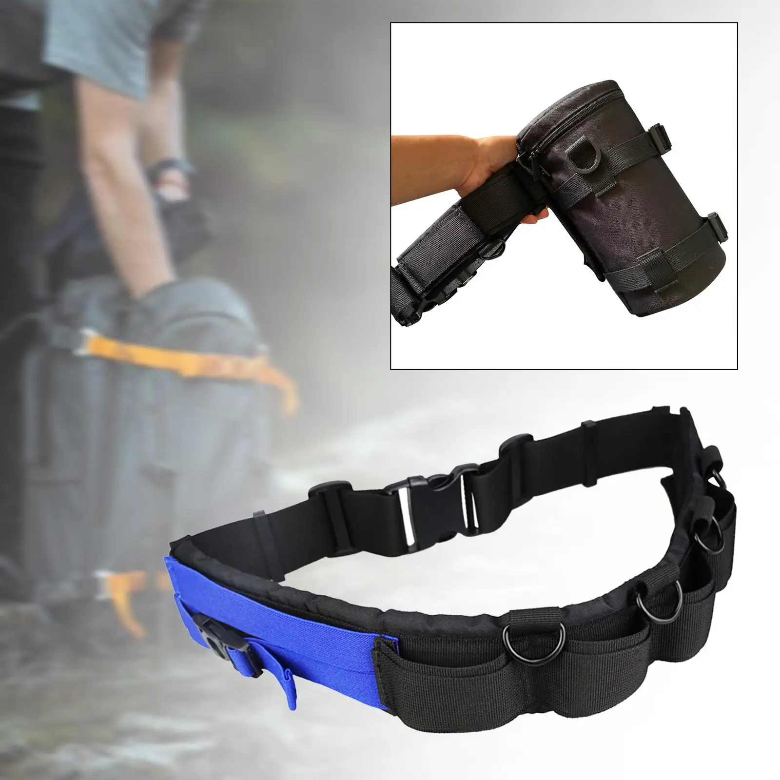 Camera Waist Belt Strap for Hanging Lens Pouch Camera Hang Strap with Hook Photography Belt for Outdoor Men Women Mountaineering