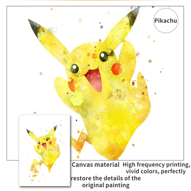 Poster pokemon en cotton tableau toile sans cadre affiche pikachu
