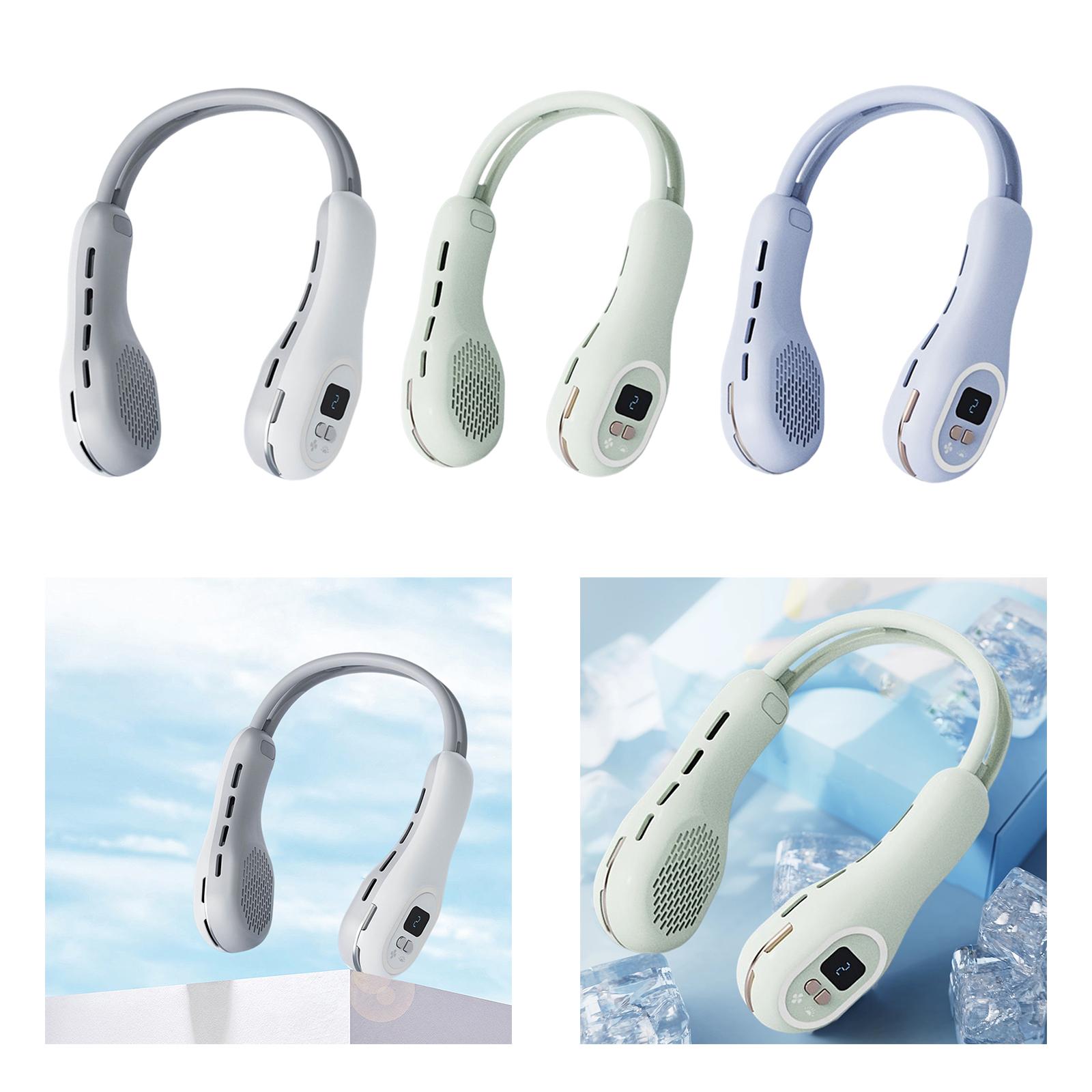 Portable Hanging Neck Fan Free Adjustment Leafless Hands Free Quiet Air Conditioner Cooling Hanging Fan for Indoor travel