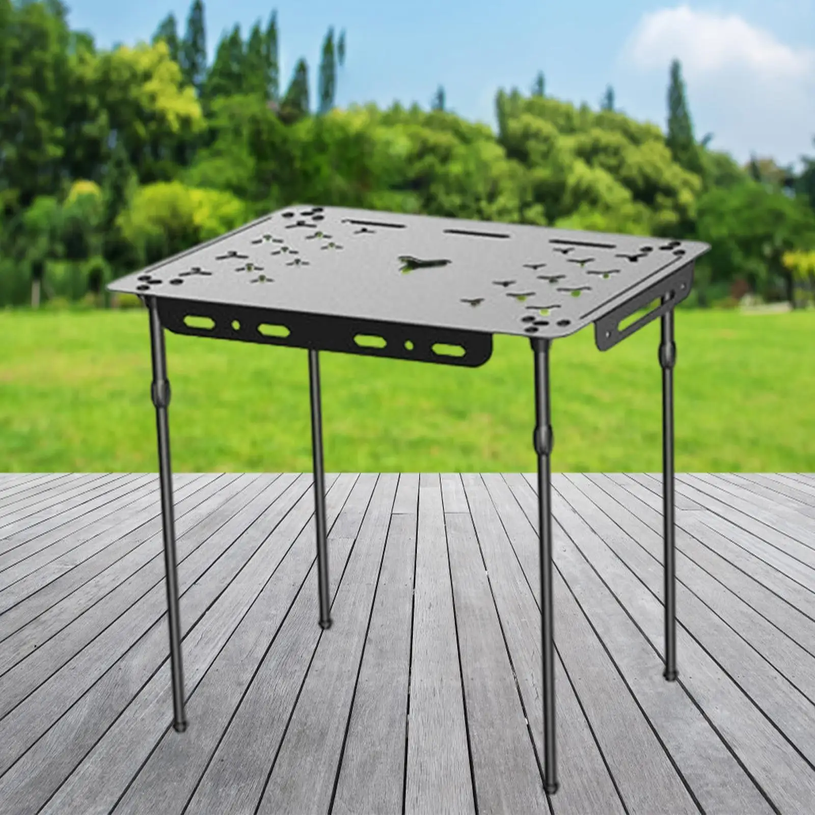 Portable Camping Foldable Table Rack Collapsible Desk Heavy Duty Furniture Tableware for Picnic Outdoor Traveling Cooking Beach