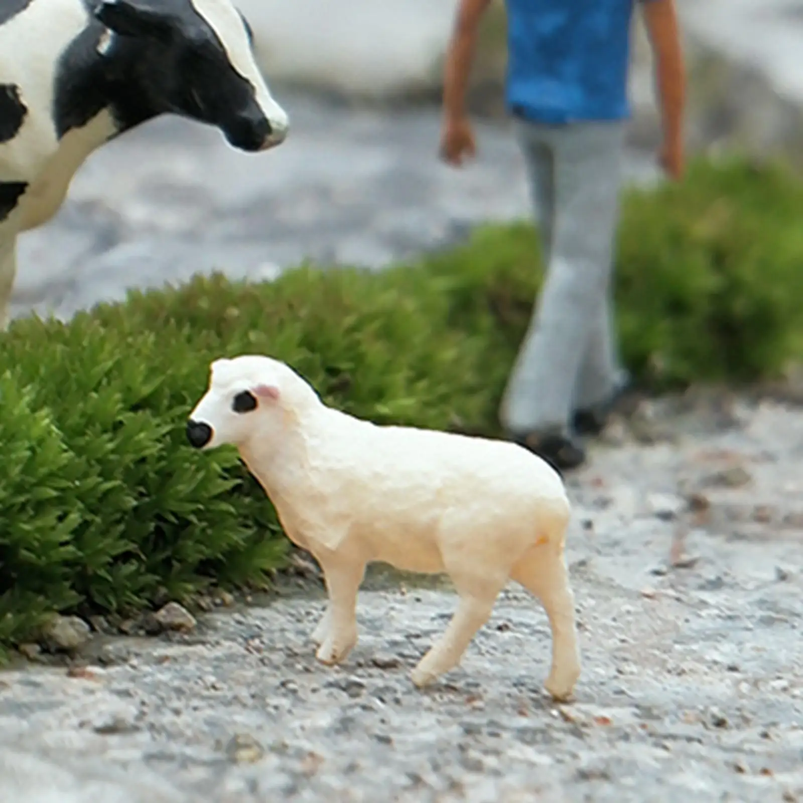 Farm Animals Figure 1/64 Miniature Figures Hand Painted Toy Sheep Figurine Photo Props Miniature Layout DIY Projects Ornament