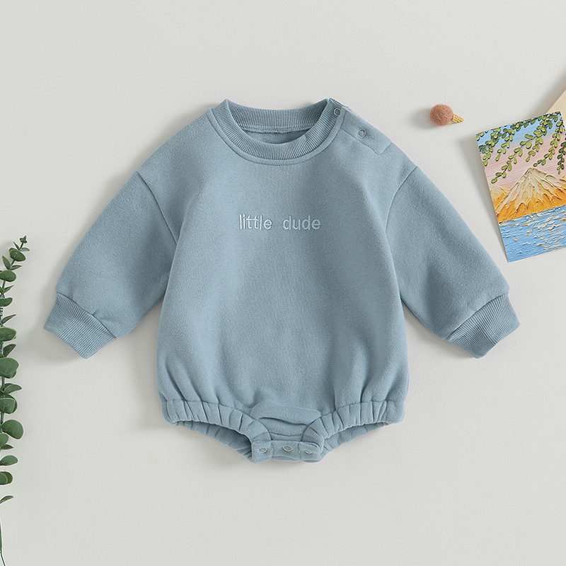 Neugeborene Baby Kleidung kleine Dude Bubs Sweatshirt Blase Stram pler Fleece Pullover Herbst Winter Outfit – Detail 1