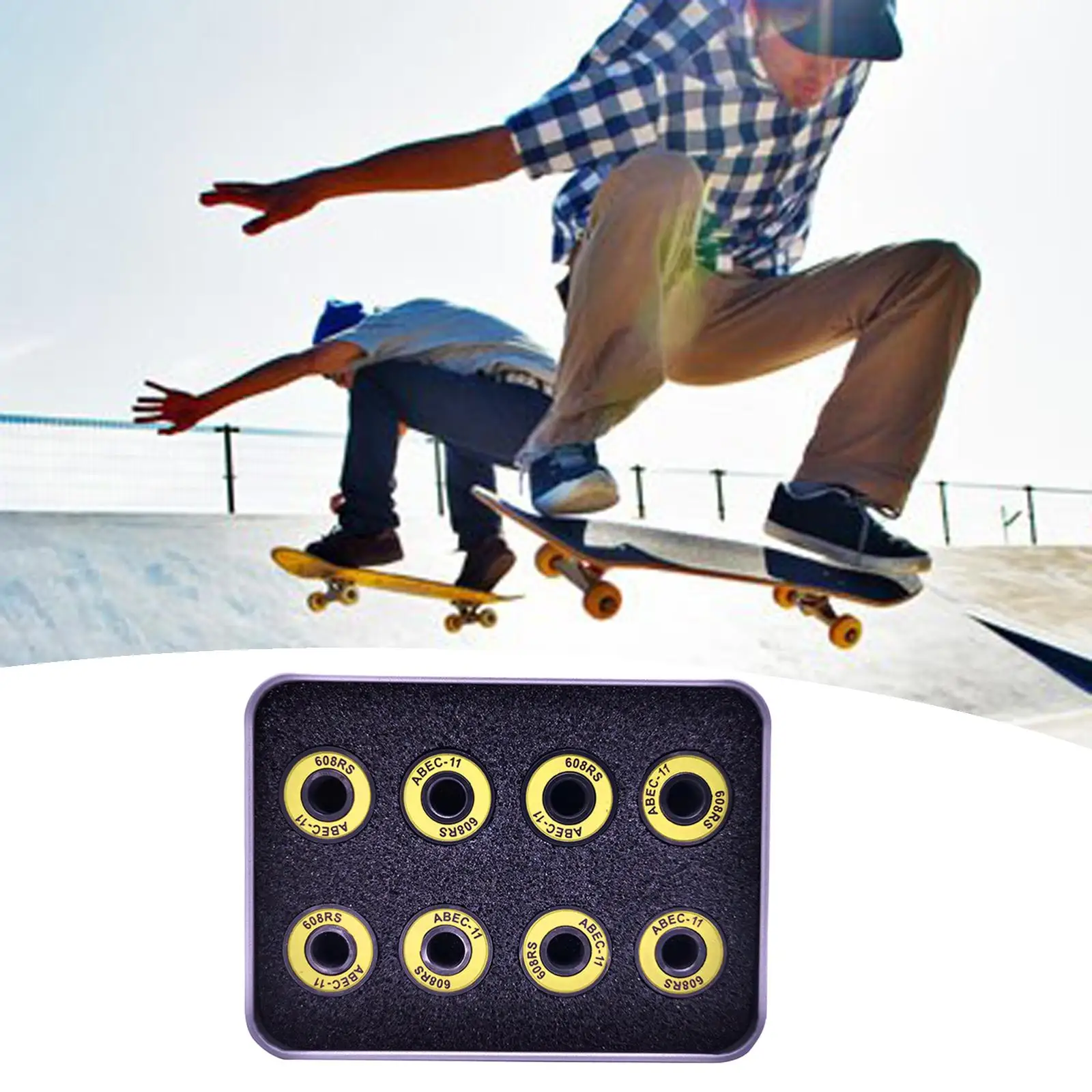 8Pcs Skateboard Bearings Steel for Longboard Roller Skates Quad Skate Repairing Parts