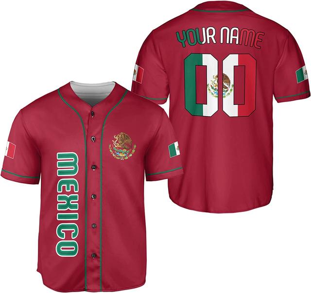 Mexico Custom Name BASEBALL JERSEY SHIRT All Over Print Us Size