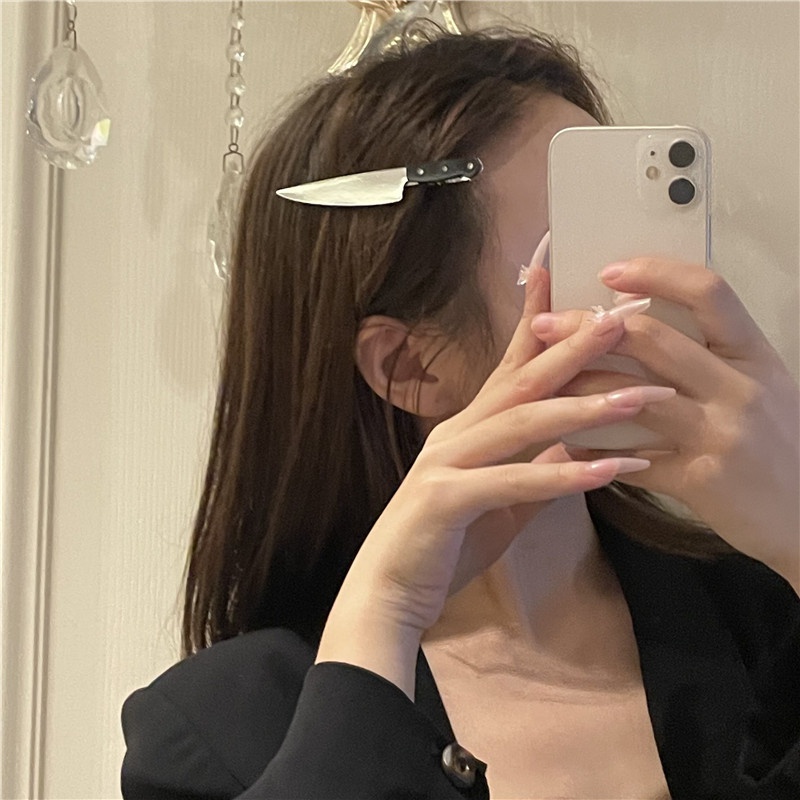 Creative Hip Hop Tableware Knife Hair Clips Girls Cosplay Party Hair Accessories Women Punk Rock Hair Pins Hairwear