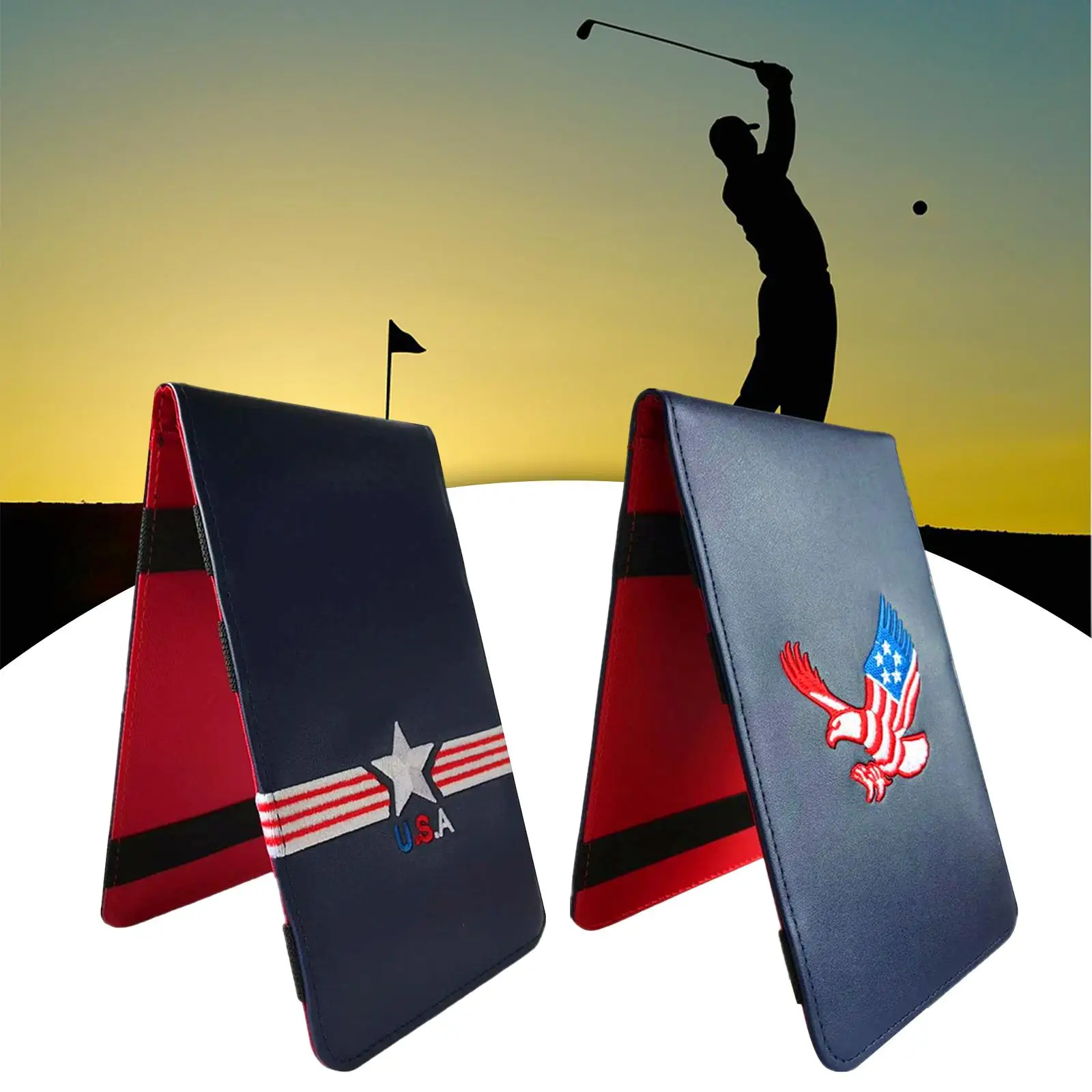 Golf Performance Scorecard Holder Embroidered Quality PU Leather Portable