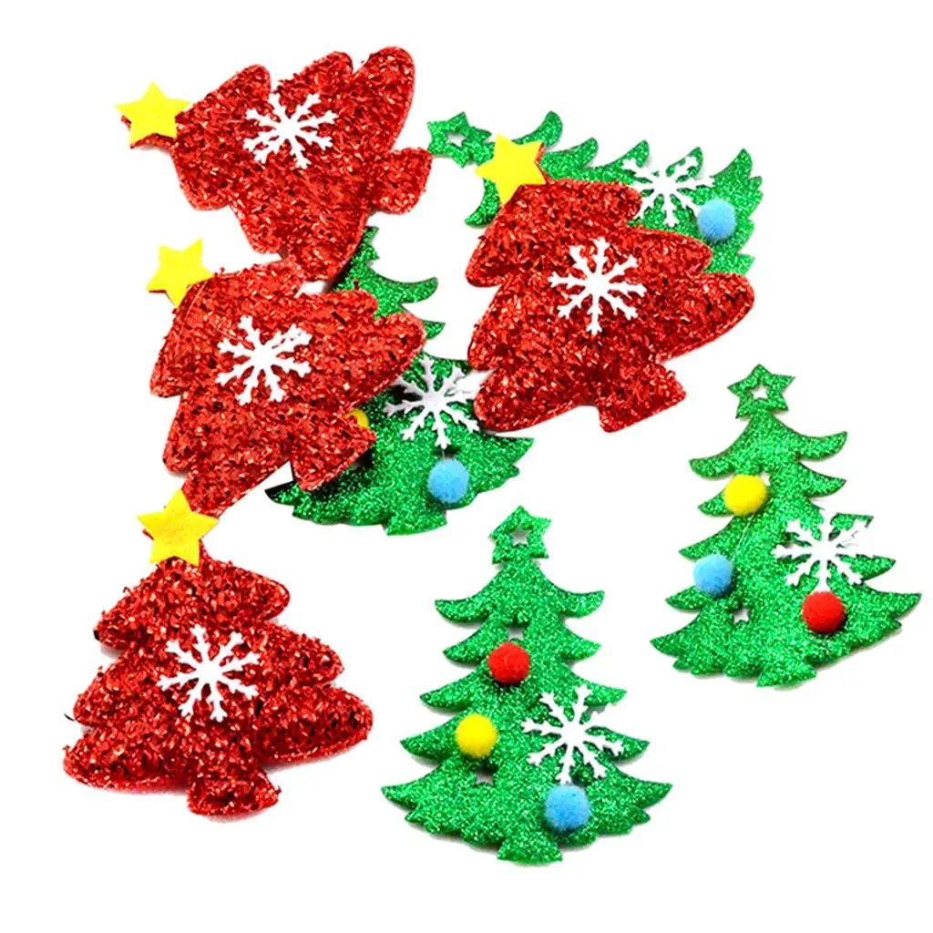 8x Christmas Tree Shaped Card  Embellishment Craft  Bow