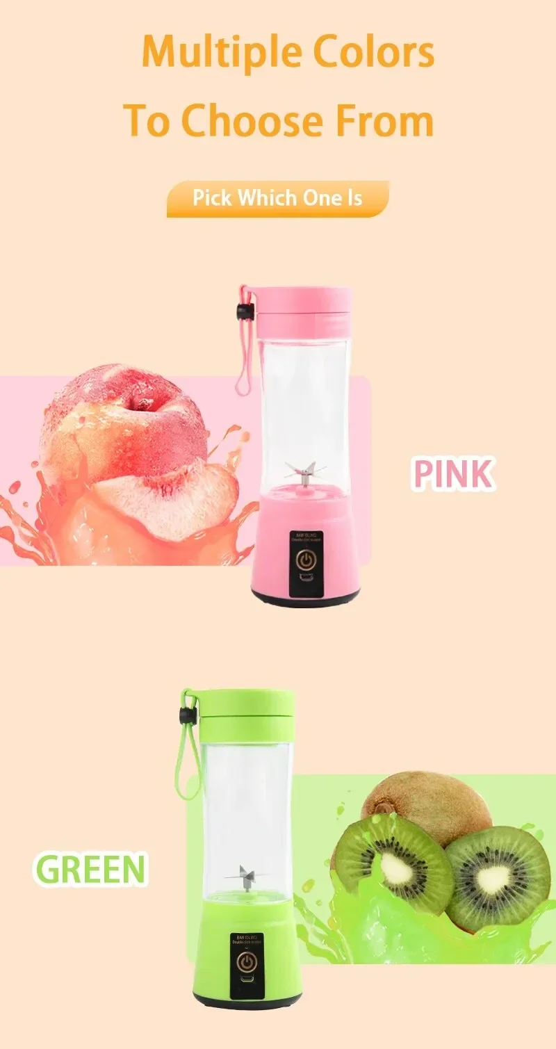 Title 9, Portable Fruit Juice Blenders Summer Personal E...