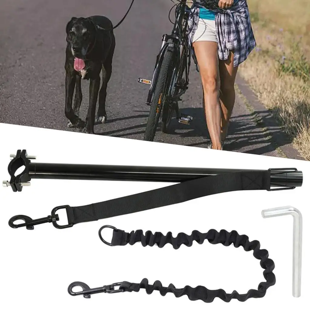 Adjustable Dog Bike Leash Pets Puppy Bicycle Running Outdoor Traction Rope