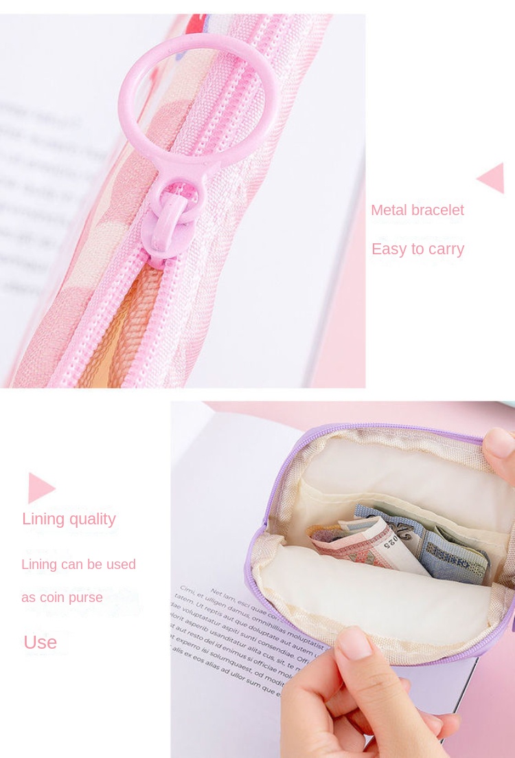 Description Picture 3 of itemCute Large Capacity Sanitary Napkin Storage Bags Cartoon Rabbit Bear Girls Physiological Period Tampon Organiser Bag Mini Bag