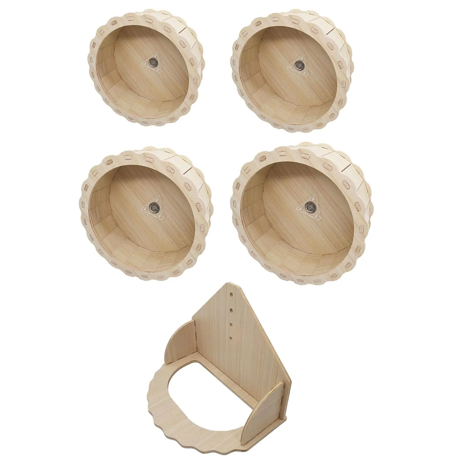 Hamster Wooden Running Wheel Fitness Toys Exercise Wheel Hamster Treadmill Quiet Pet Supplies for Mice Chinchilla Hedgehog