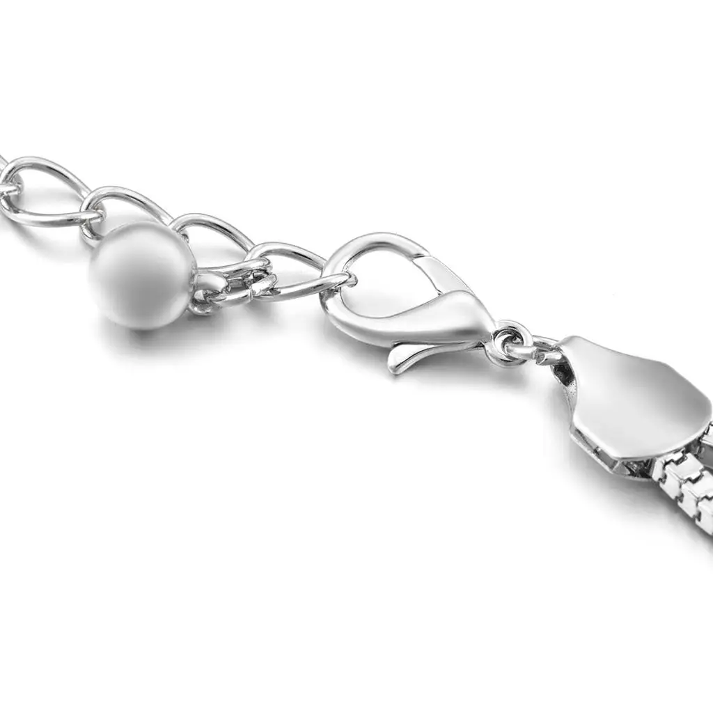 Womens Rhinestone Flower Wave Shape Waist Chain Belt 113cm Silver 