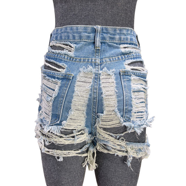 Denim Shorts Women New Fashion Ladies Lace Tassel Hole High Waist Summer  Short Jeans Sexy Mini Booty Shorts For Woman Gray Blue - Shorts - AliExpress